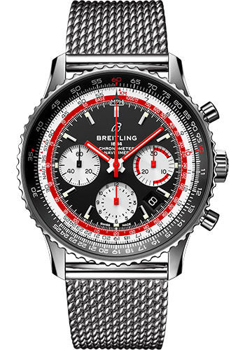 Breitling Navitimer B01 Chronograph 43 Swissair Watch Steel Black Dial Steel Bracelet AB01211B1B1A1