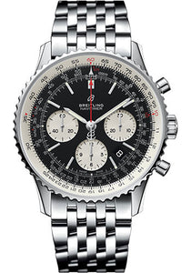 Breitling Navitimer 1 B01 Chronograph 43 Watch Steel Case Black Dial Steel Pilot Bracelet AB0121211B1A1