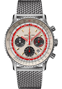 Breitling Navitimer B01 Chronograph 43 TWA Watch Steel White Dial Steel Bracelet AB01219A1G1A1