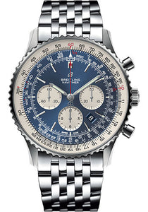 Breitling Navitimer 1 B01 Chronograph 46 Watch Steel Case Aurora Blue Dial Steel Navitimer Bracelet AB0127211C1A1