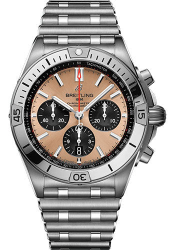 Breitling Chronomat B01 42 Watch Stainless Steel Copper Dial Metal Bracelet AB0134101K1A1