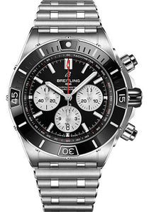 Breitling Super Chronomat B01 44 Watch Stainless Steel Black Dial Metal Bracelet AB0136251B1A1