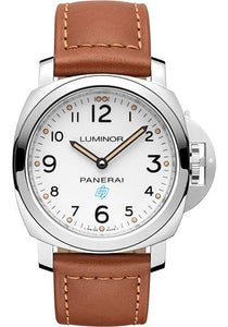 Panerai Luminor Base Logo 44mm Brushed Steel Black Dial Gold Calf Monte Carlo Strap PAM00775