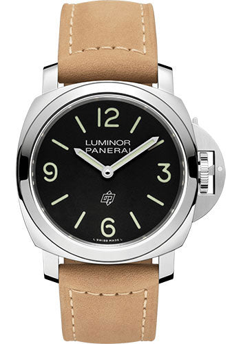 Panerai Luminor Base Logo 44mm Polished Steel Black Dial PAM01086