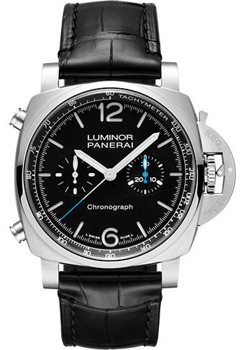 Panerai Luminor Chrono 44mm Brushed Steel Case Black Dial PAM01109