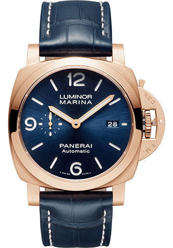 Panerai Luminor Marina Goldtech Sole Blu 44mm Brushed Panerai Goldtech PAM01112