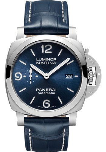 Panerai Luminor Marina 44mm Brushed Steel Blue Sun Brushed Dial  PAM01313