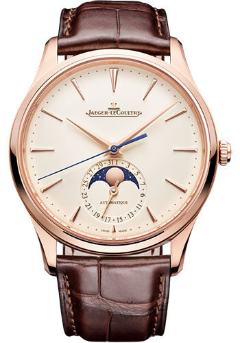 Jaeger-LeCoultre Master Ultra Thin Moon 39 mm Pink Gold Case Eggshell Beige Dial Brown Strap Q1362510