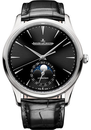 Jaeger-LeCoultre Master Ultra Thin Moon Stainless Steel Case 39 mm Black Dial Black Strap Q1368471