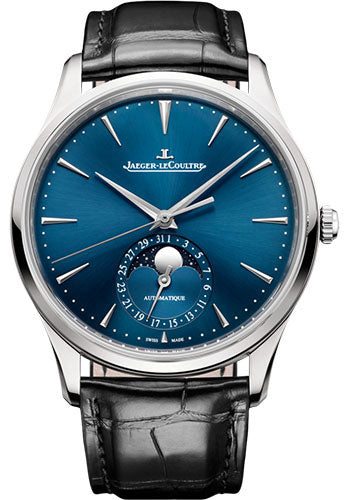 Jaeger-LeCoultre Master Ultra Thin Moon Stainless Steel Case 39 mm Blue Dial Black Strap Q1368480