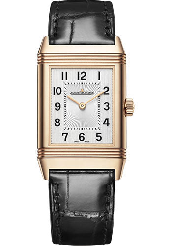 Jaeger-LeCoultre Reverso Classic Medium Thin Pink Gold Case Silvered Grey Dial Black Alligator Strap Q2542540