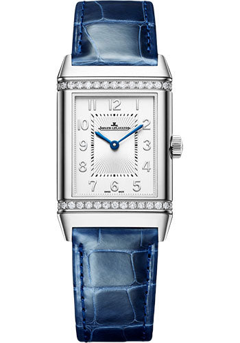 Jaeger-LeCoultre Reverso Classic Duetto Stainless Steel Case Silvered Grey Dial Blue Strap Q2578480