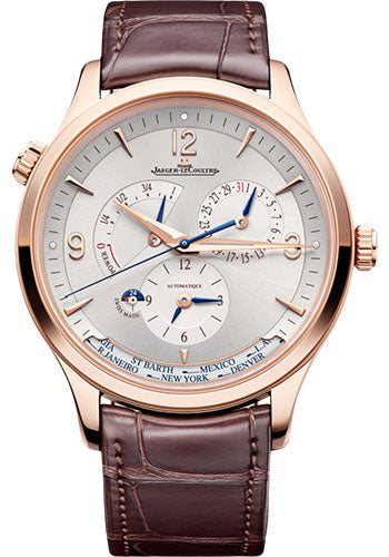 Jaeger-LeCoultre Master Control Geographic Pink Gold Case Silvered Grey Dial Brown Strap Q4122520