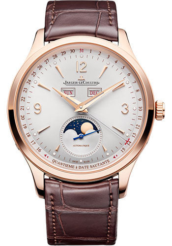 Jaeger-LeCoultre Master Control Calendar Pink Gold Case Silvered Grey Dial Brown Strap Q4142520