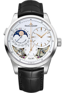 Jaeger-LeCoultre Duomètre Quantième Lunaire Watch 40.5 mm White Gold Case Silver Dial Black Leather Strap Q6043420