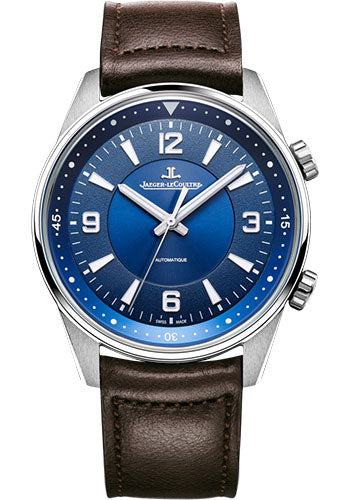 Jaeger-LeCoultre Polaris Automatic Watch 41 mm Stainless Steel Case Blue Dial Brown Leather Strap Q9008480