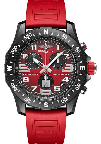 Breitling Endurance Pro IRONMAN® Watch Breitlight® Red Dial Red Rubber Strap Tang Buckle X823109A1K1S1