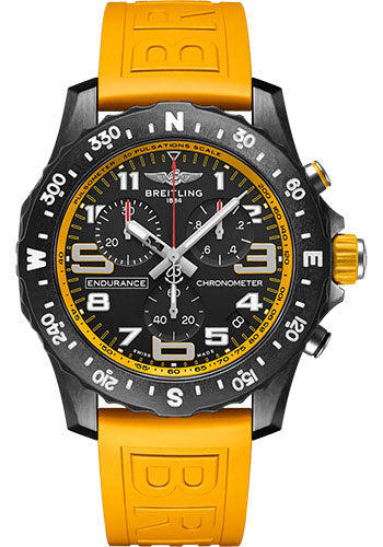 Breitling Endurance Pro Watch Breitlight® Black Dial Yellow Rubber Strap Tang Buckle X82310A41B1S1