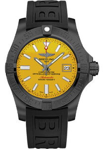 Breitling Avenger II Seawolf Limited Edition of 1000 Watch 45mm Black Steel Case Cobra Yellow Dial Black Diver Pro III Strap M17331E2/I530/153S/M20DSA.2